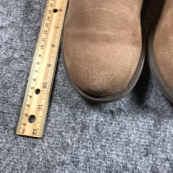 Sole Society Shearling Lined Boots Womens Brown Suede Pull On Ankle Mid Calf - Picture 9 of 14